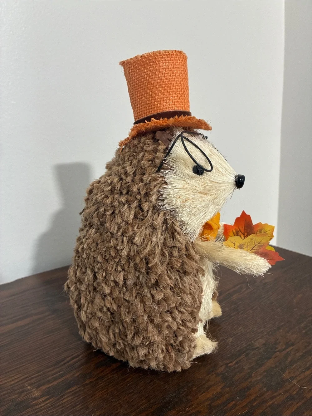 NWT- Fall Harvest- Faux Fur & Sisal Decorative Hedgehog 🦔